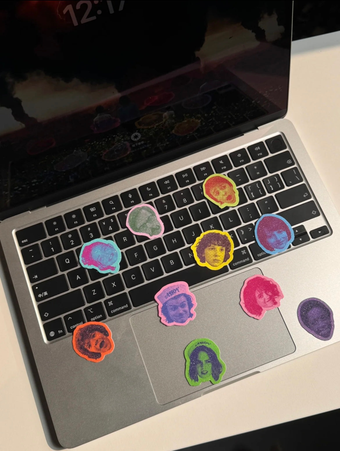 Stranger Things Ultra-Glitter Colored Photo Waterproof Stickers