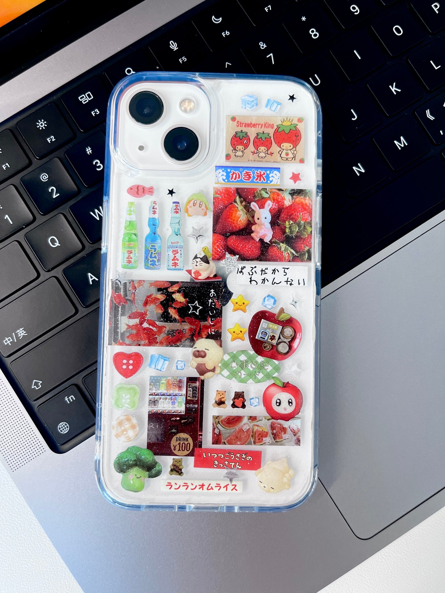 Blue Ocean Strawberry Handmade Sticker Phone Case Samsung Case
