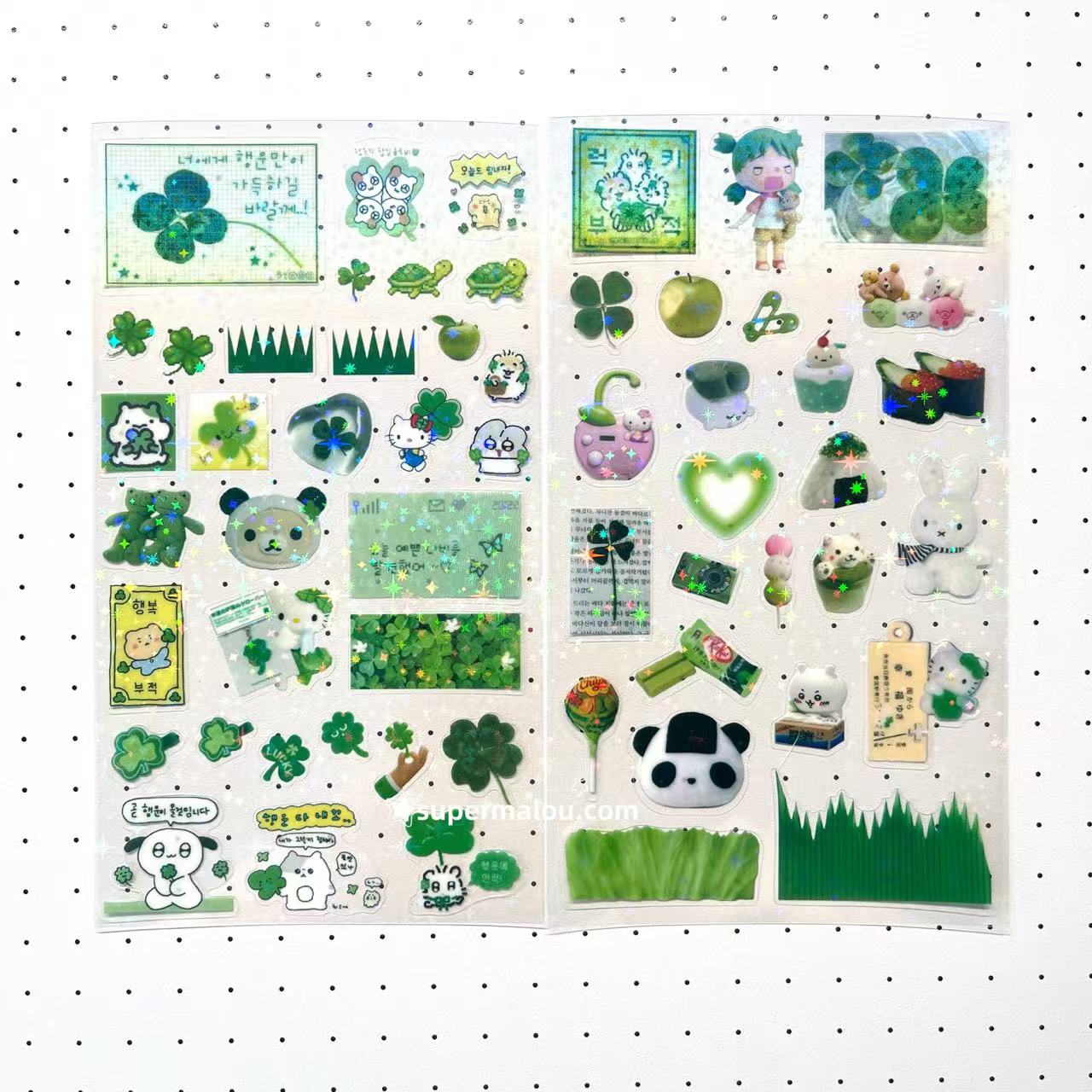 4Pcs Summer Festival Transparent Laser Stickers