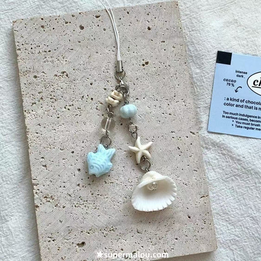 Summer Starfish Phone Chain Keychain