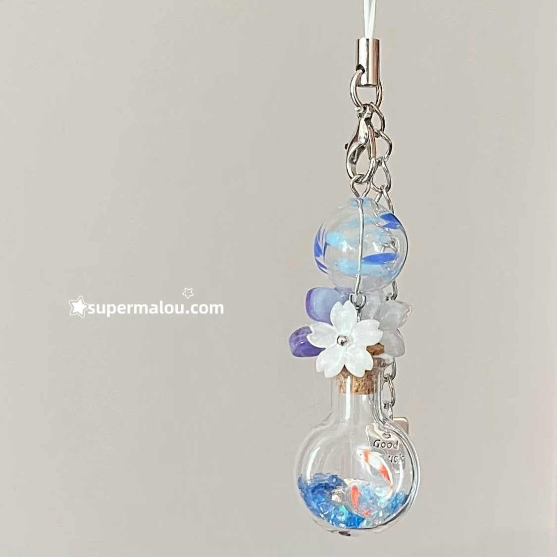 Summer Festival Little Goldfish Drifting Bottle Phone Chain