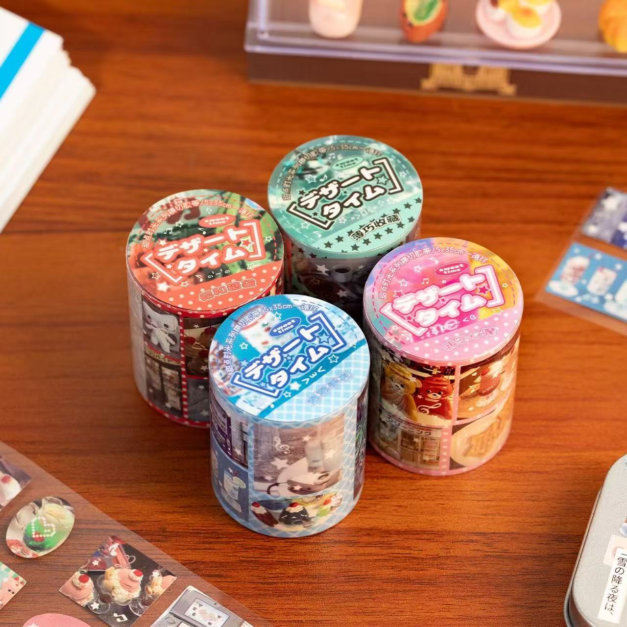 Sweet Time Cute Food Pattern Sticker Roll Set Of 4