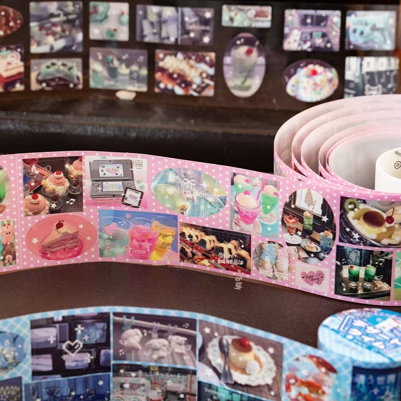 Sweet Time Cute Food Pattern Sticker Roll Set Of 4