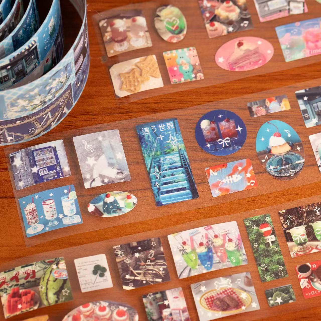 Sweet Time Cute Food Pattern Sticker Roll Set Of 4