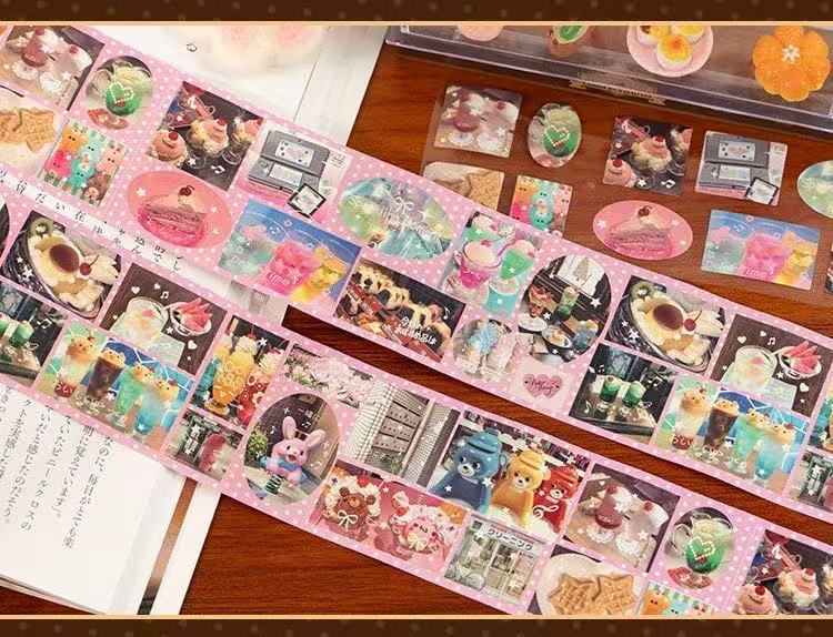 Sweet Time Cute Food Pattern Sticker Roll Set Of 4