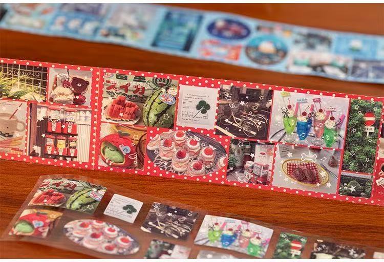 Sweet Time Cute Food Pattern Sticker Roll Set Of 4