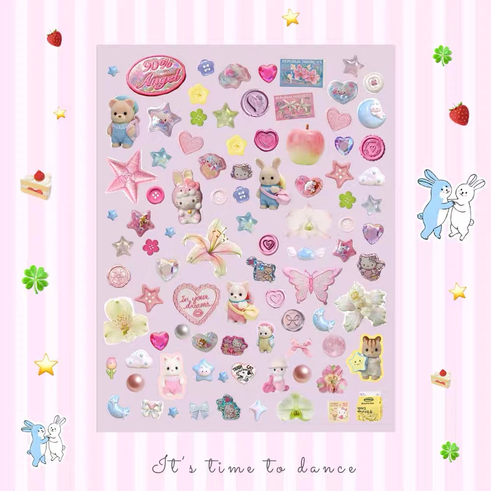 Sylvanian Families Flower Pearl Butterfly Sticker Sheet