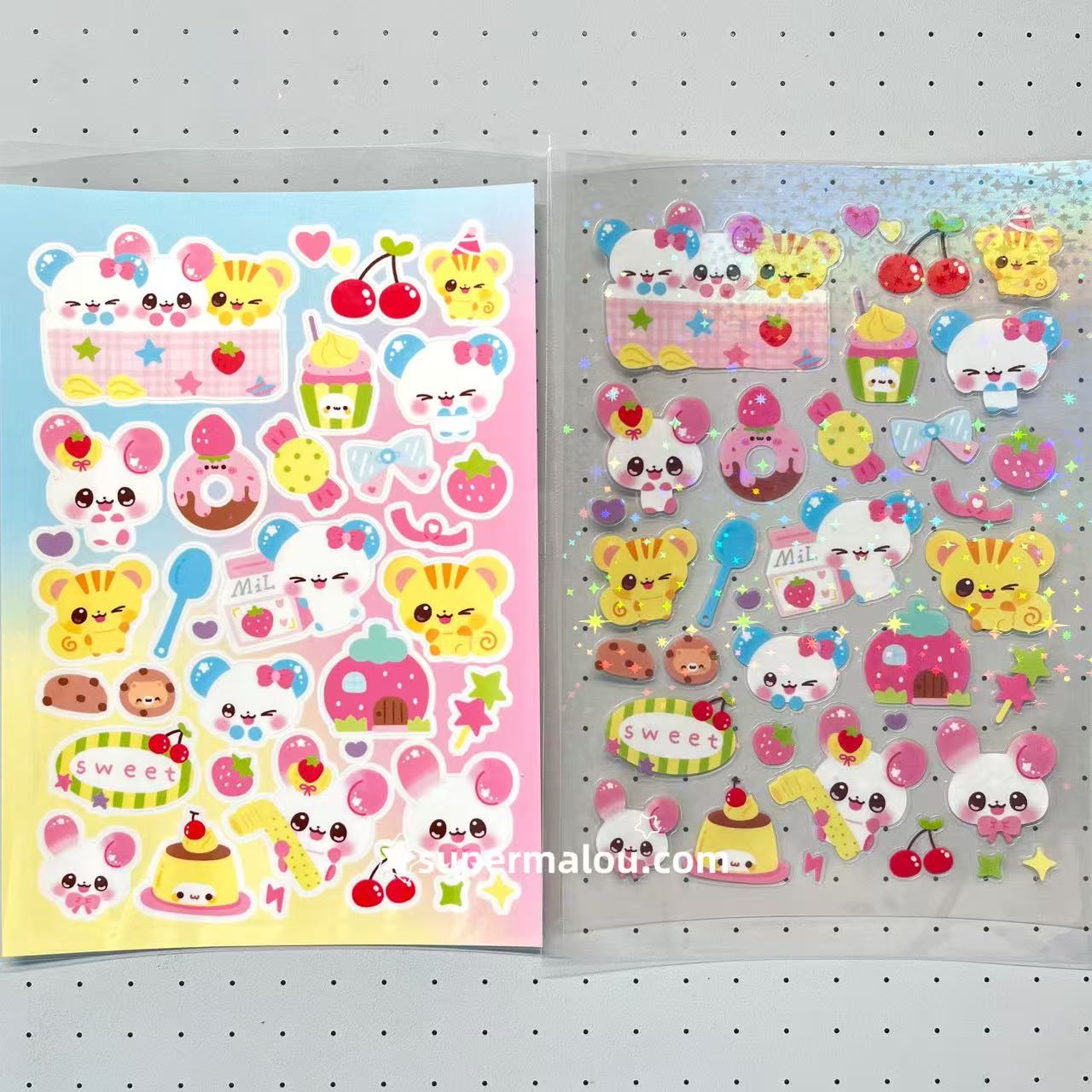 Tamagotchi Sugarbunnies Rretro Bunny Kitty Sticker Sheet