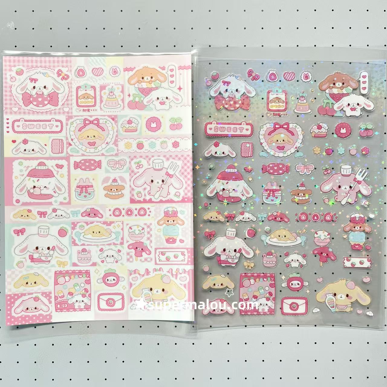 Tamagotchi Sugarbunnies Rretro Bunny Kitty Sticker Sheet