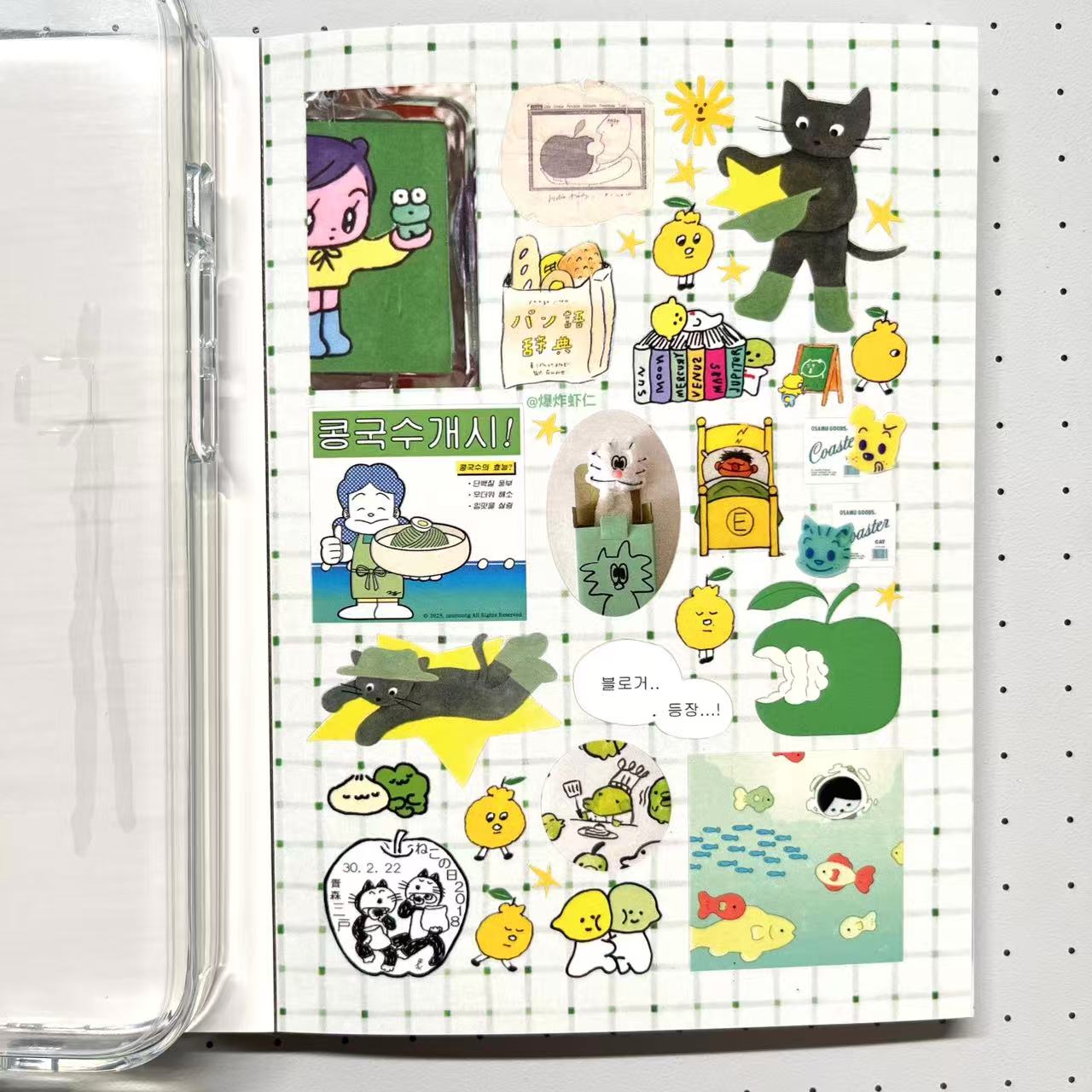 【Limited Edition 4】Teal Sticker Book Handmade Sticker Phone Case