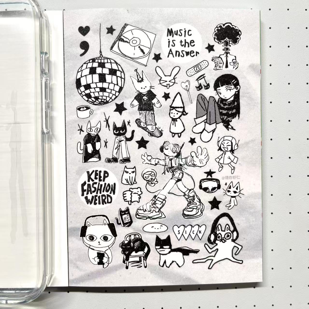 【Limited Edition 4】Teal Sticker Book Handmade Sticker Phone Case