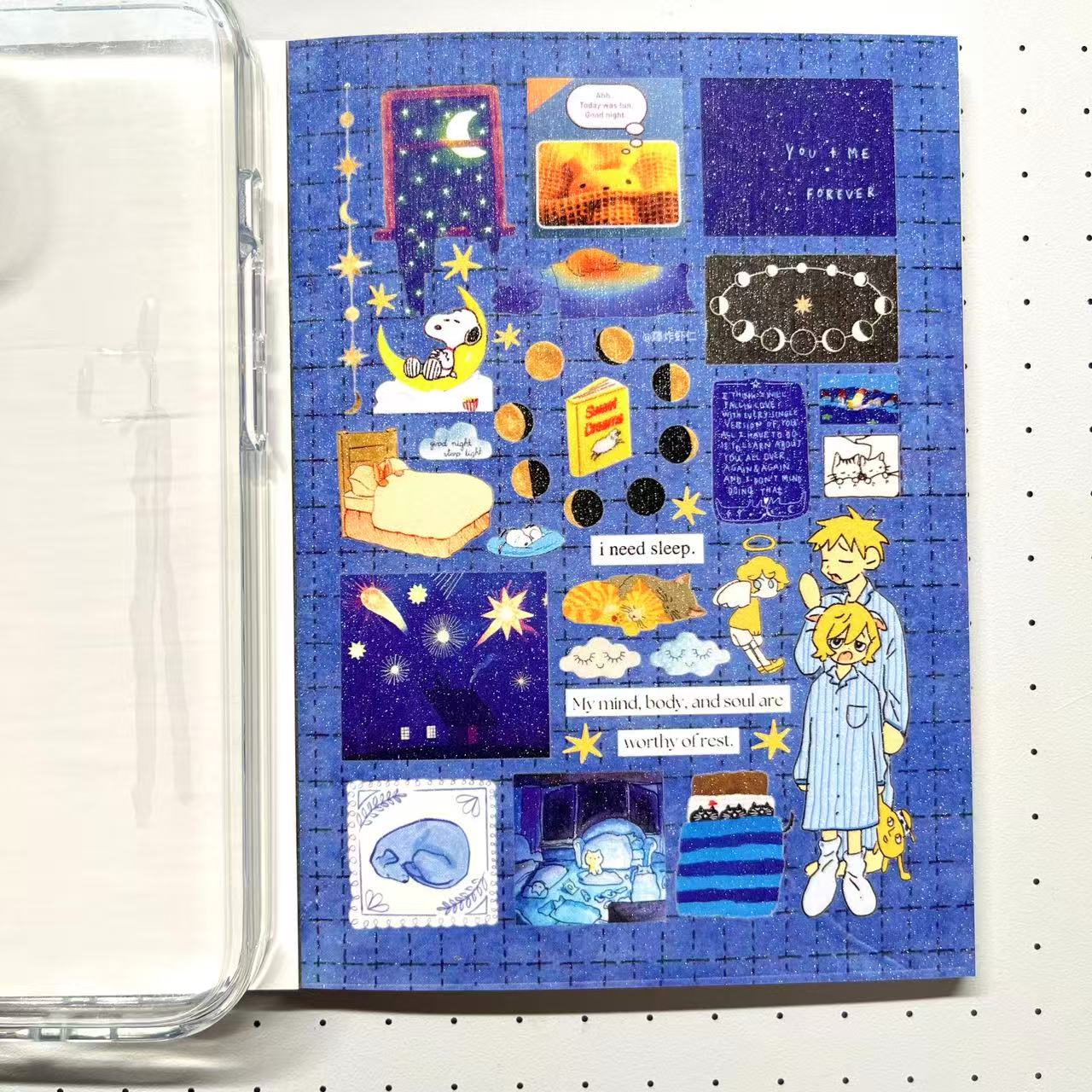 【Limited Edition 4】Teal Sticker Book Handmade Sticker Phone Case