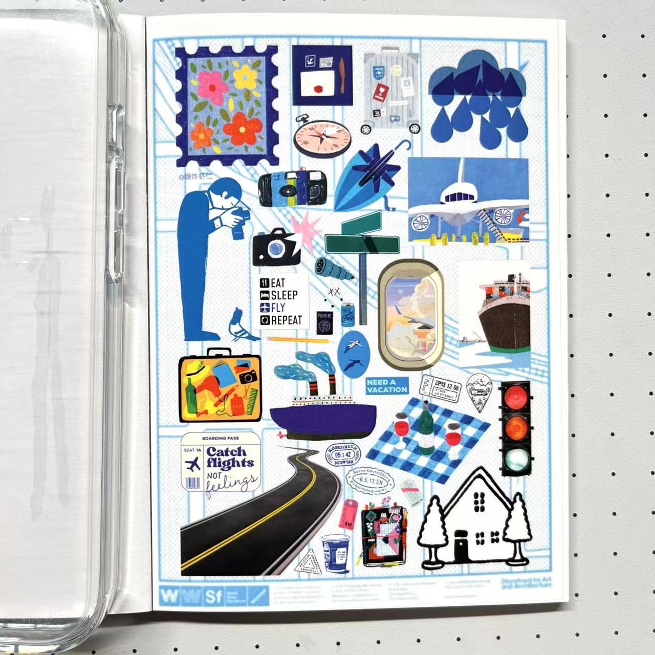 【Limited Edition 4】Teal Sticker Book Handmade Sticker Phone Case