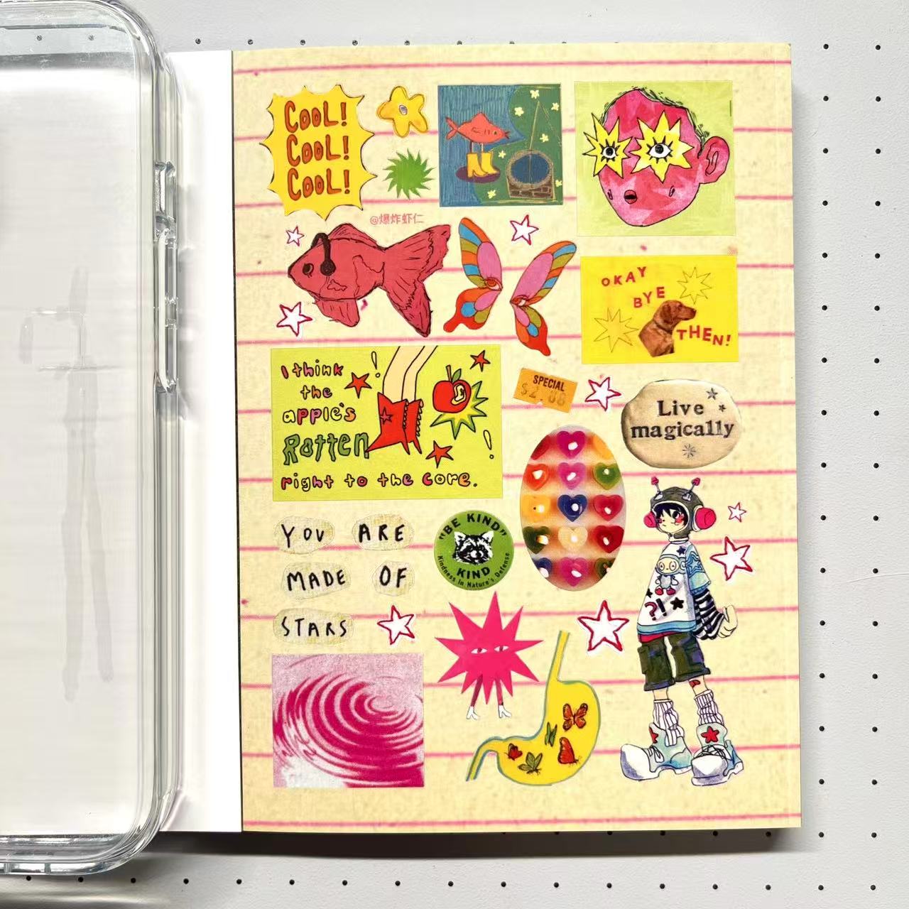 【Limited Edition 4】Teal Sticker Book Handmade Sticker Phone Case