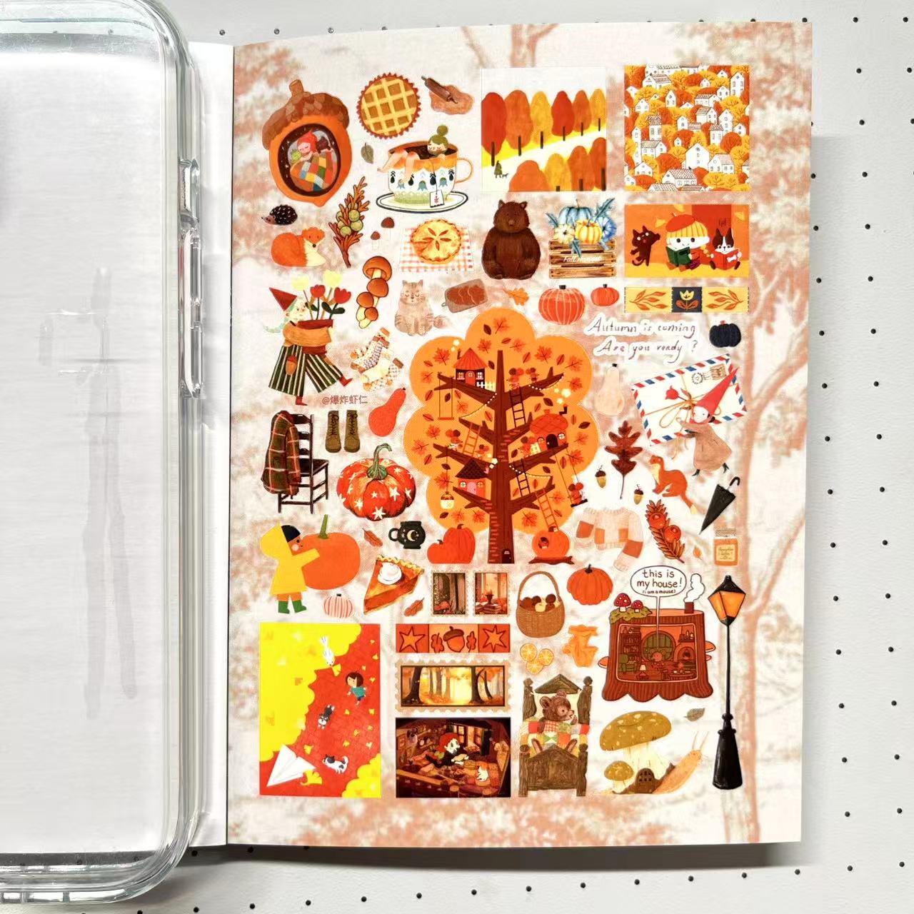 【Limited Edition 4】Teal Sticker Book Handmade Sticker Phone Case