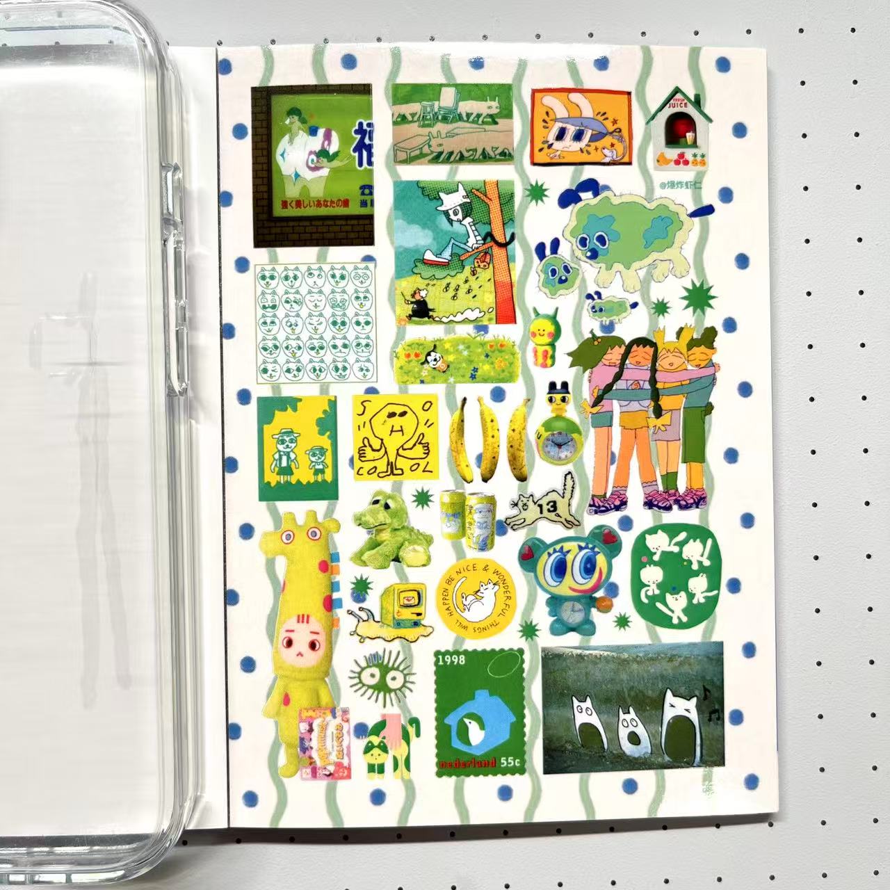【Limited Edition 4】Teal Sticker Book Handmade Sticker Phone Case