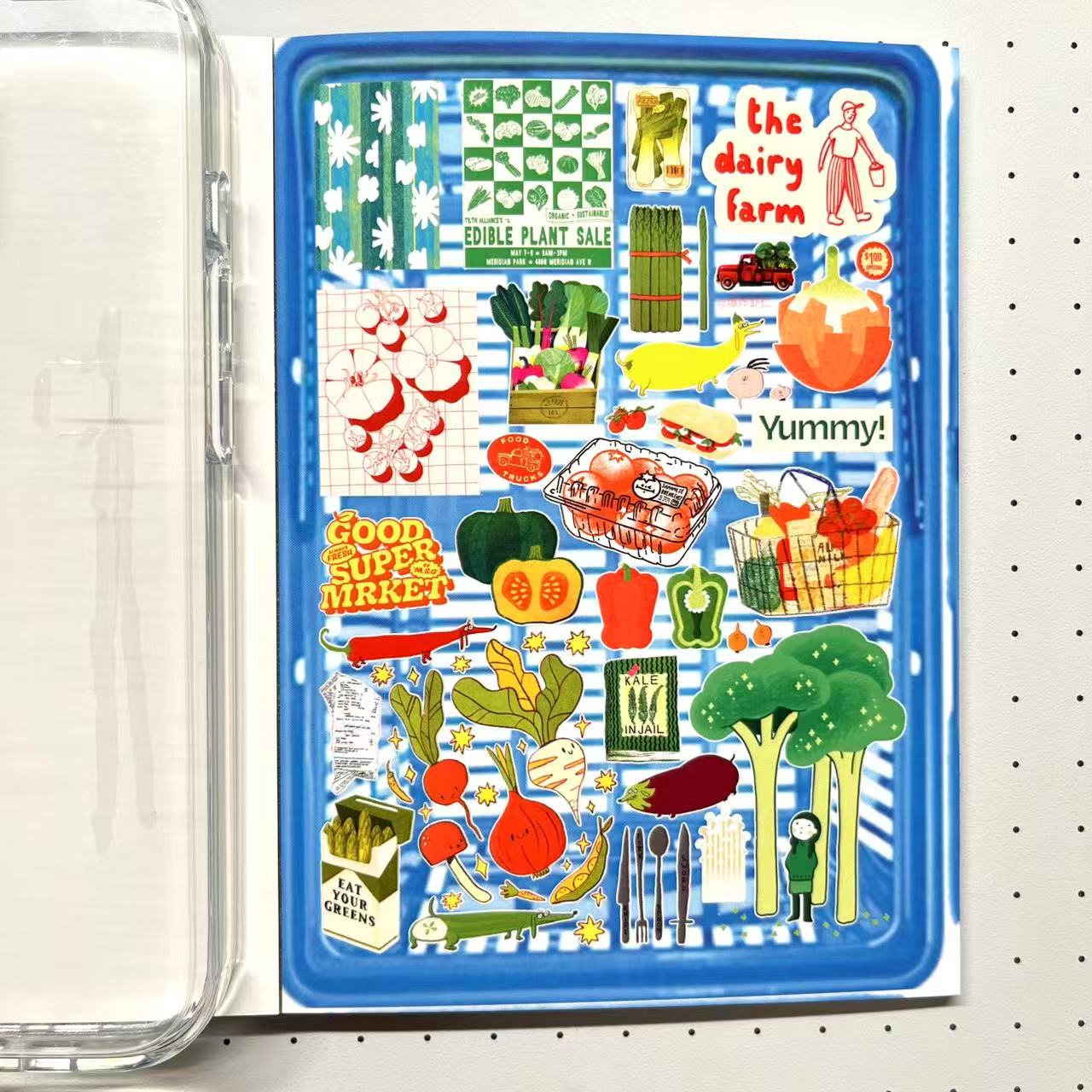 【Limited Edition 4】Teal Sticker Book Handmade Sticker Phone Case