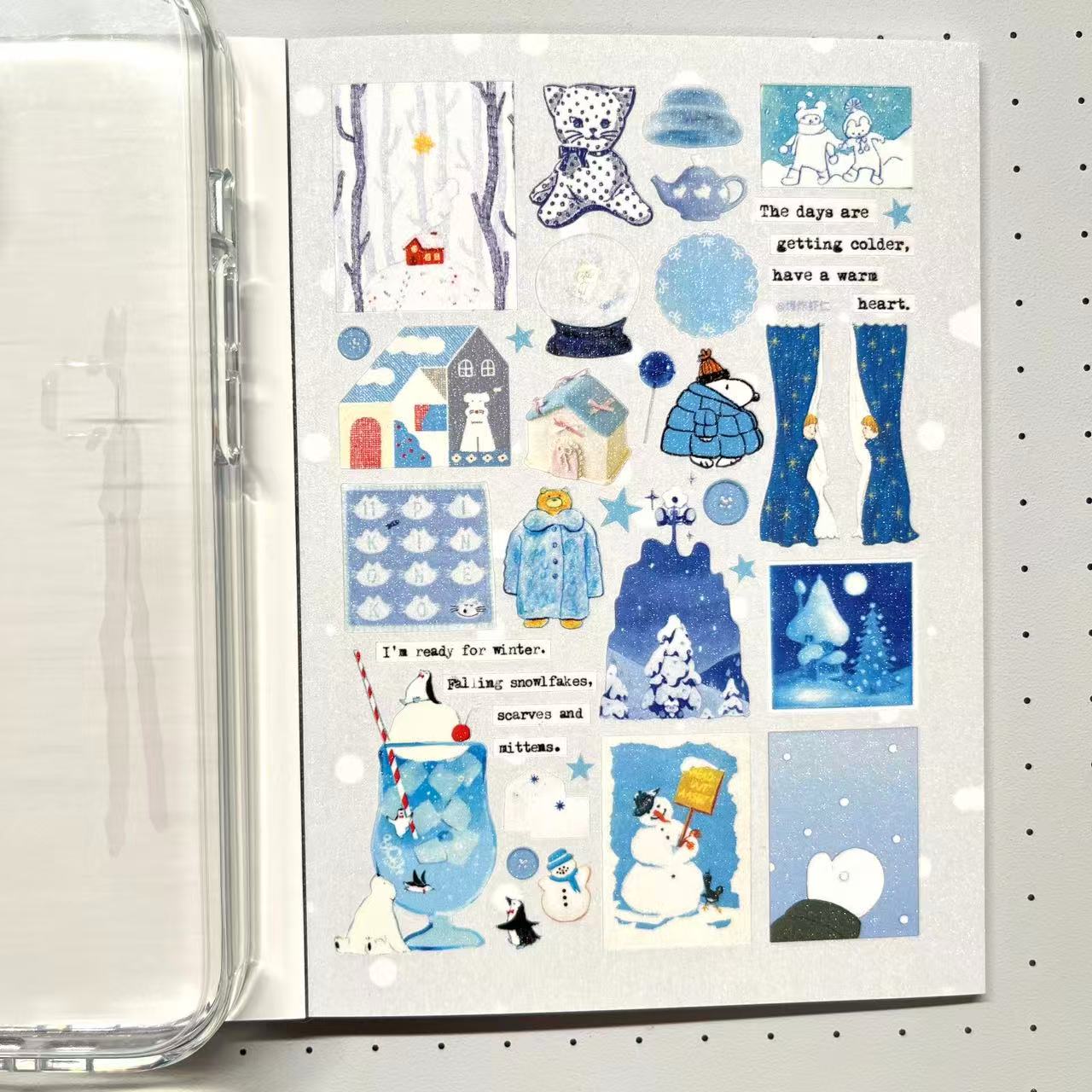 【Limited Edition 4】Teal Sticker Book Handmade Sticker Phone Case