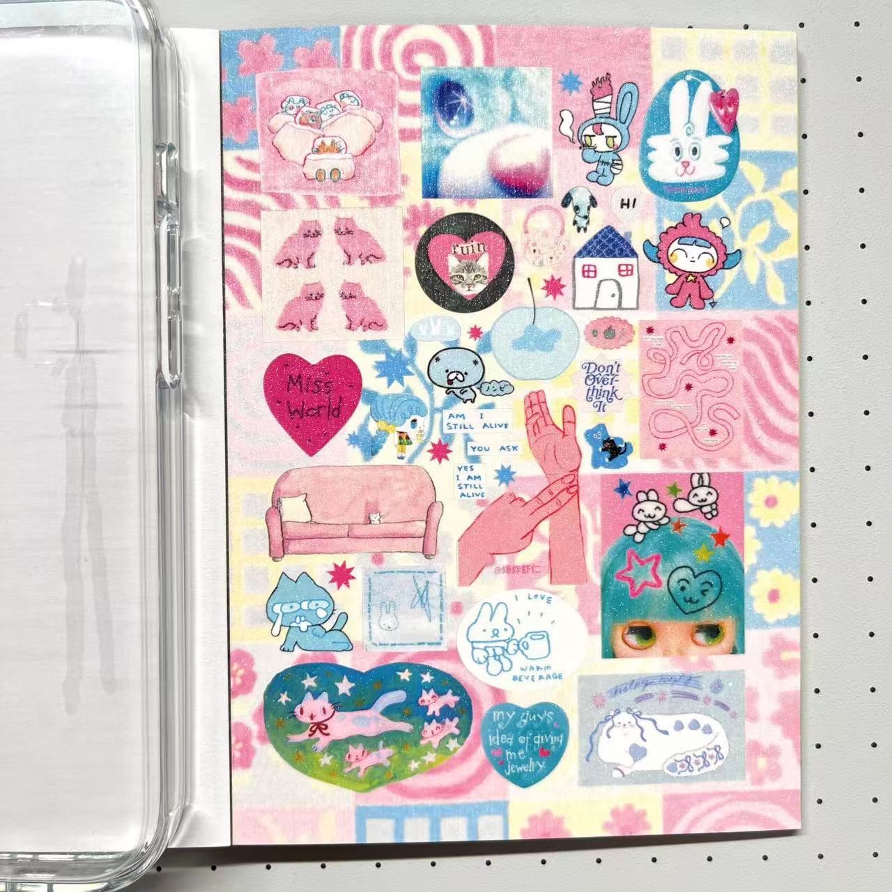 【Limited Edition 4】Teal Sticker Book Handmade Sticker Phone Case