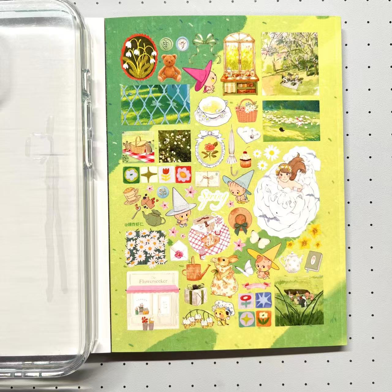 【Limited Edition 4】Teal Sticker Book Handmade Sticker Phone Case