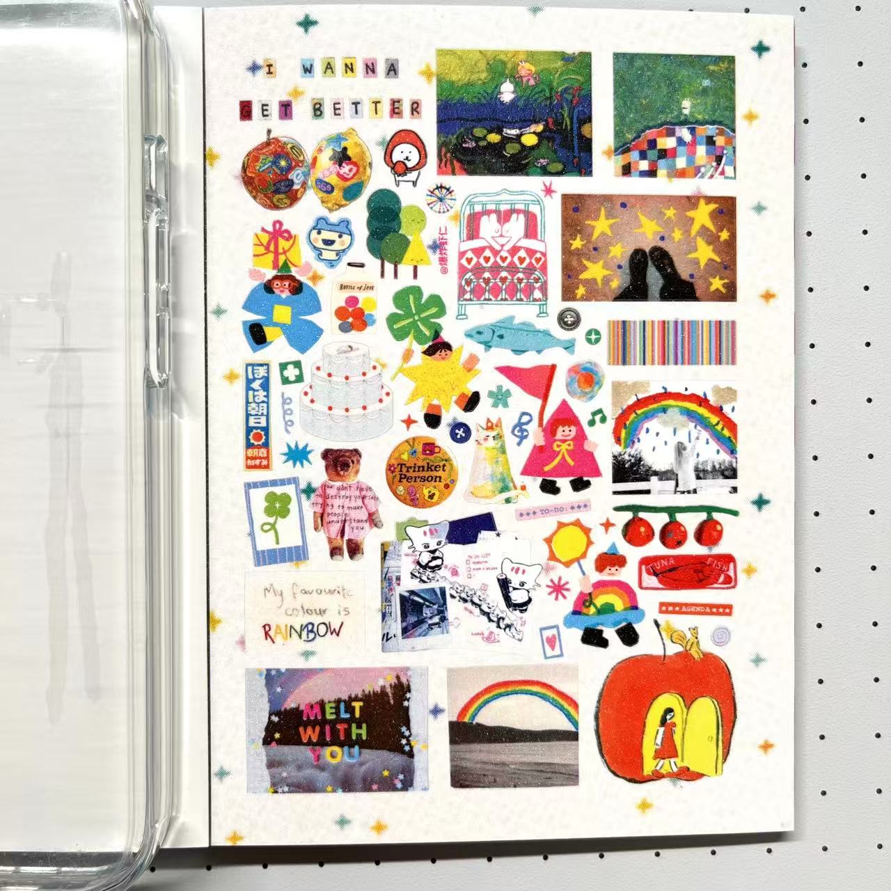 【Limited Edition 4】Teal Sticker Book Handmade Sticker Phone Case