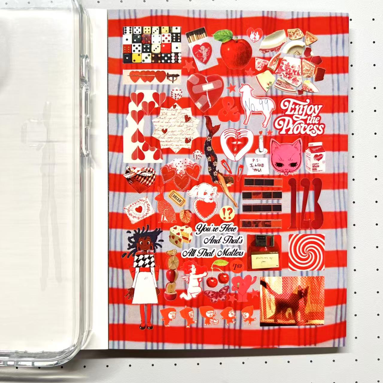 【Limited Edition 4】Teal Sticker Book Handmade Sticker Phone Case