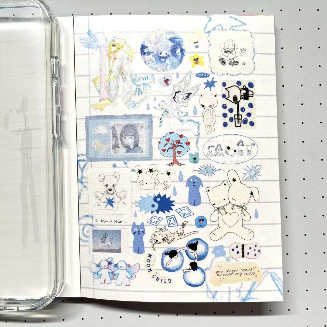 【Limited Edition 4】Teal Sticker Book Handmade Sticker Phone Case