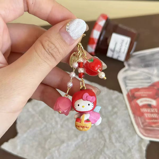 Tiny Apple Angel Kitty Pendant