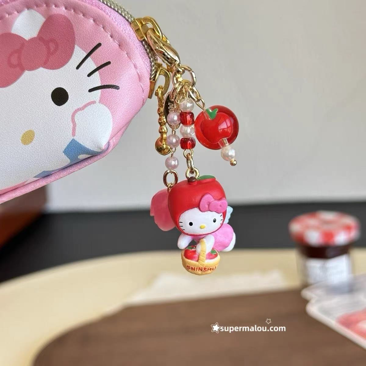 Tiny Apple Angel Kitty Pendant