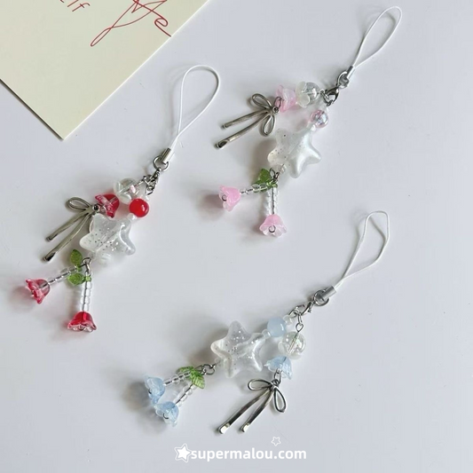 3 Color Transparent Star Phone Chain