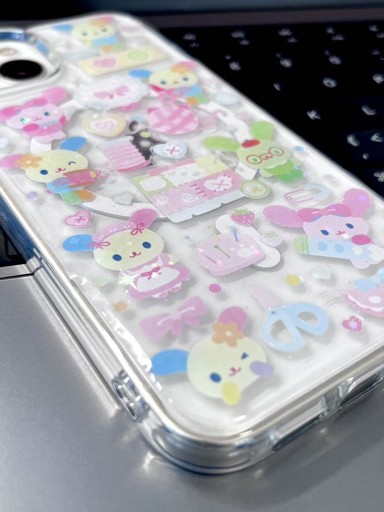 【Limited Edition】Usahana Handmade Sticker Phone Case
