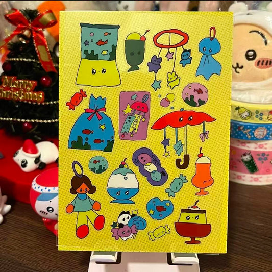 Vintage Cartoon Abstract Sticker Sheet