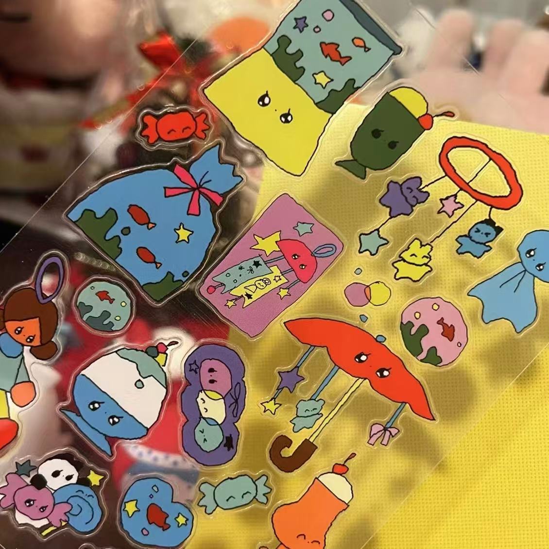 Vintage Cartoon Abstract Sticker Sheet