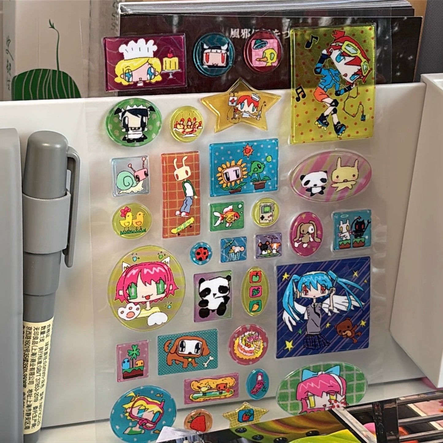 Vintage Cute Character 3D Transparent Sticker Sheet