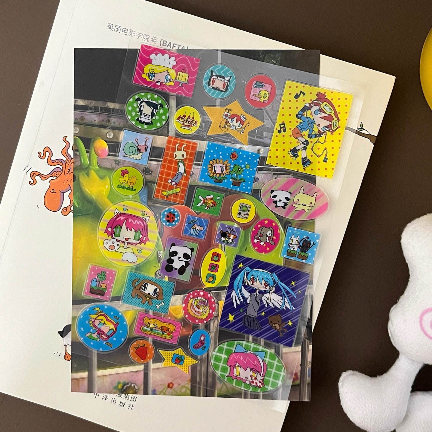 Vintage Cute Character 3D Transparent Sticker Sheet