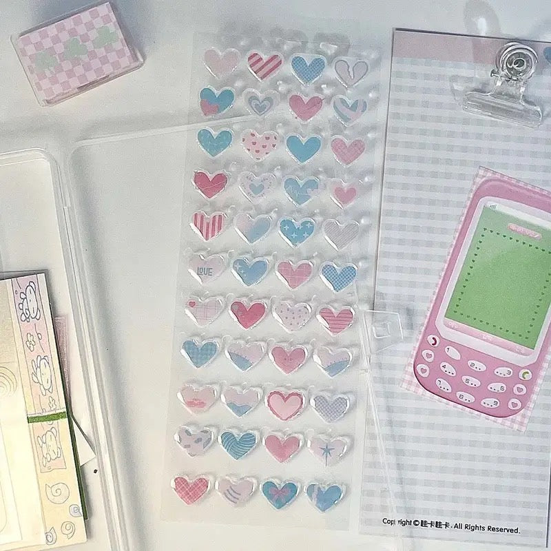 3D Drip Rubber Clover Love Stickers