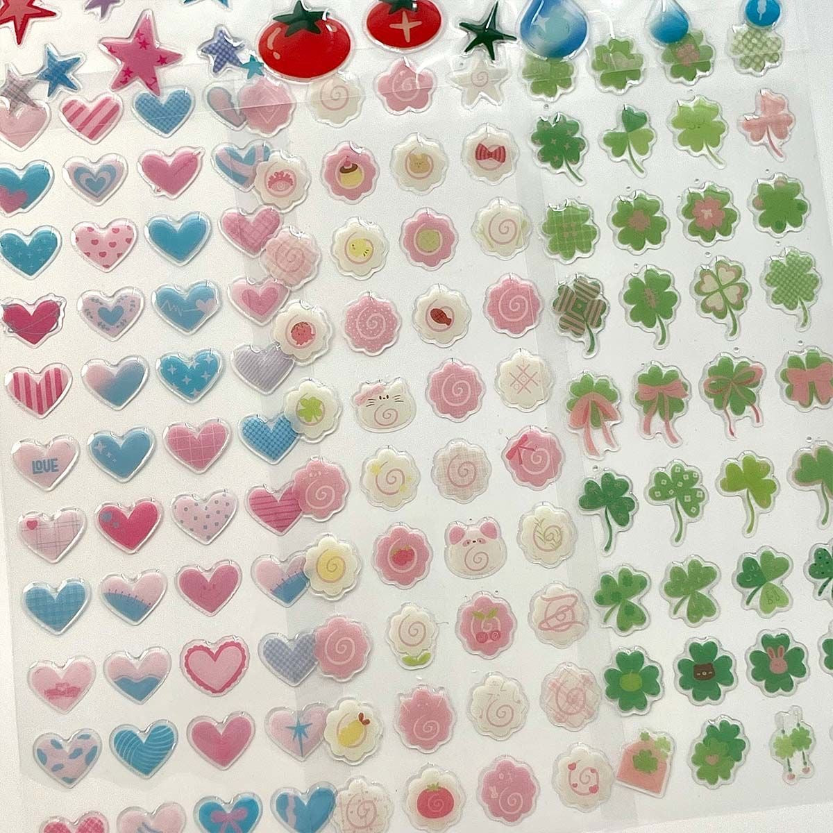 3D Drip Rubber Clover Love Stickers