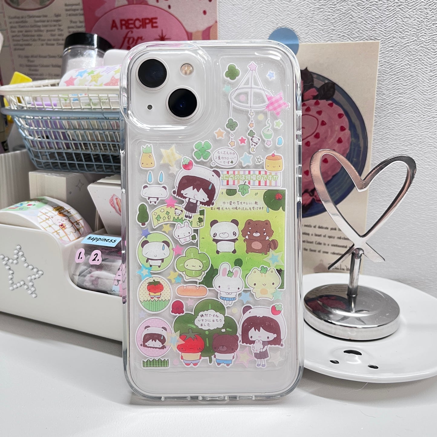 Wakawaka Clover Girl Handmade Dispensing Sticker Phone Case