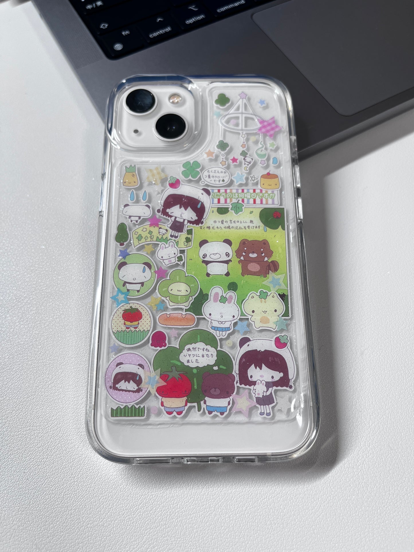 Wakawaka Clover Girl Handmade Dispensing Sticker Phone Case