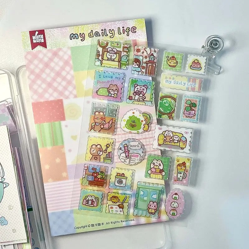 Cute 3D Drip Rubber Stamp Stickers