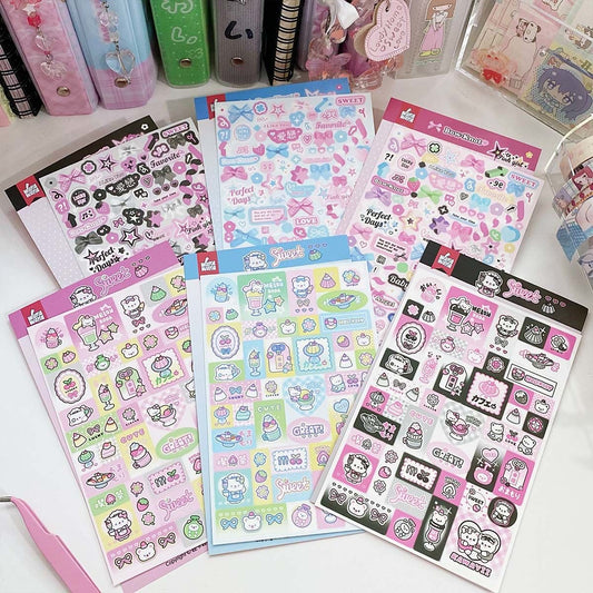 Sweet And Cool Black Pink Stickers