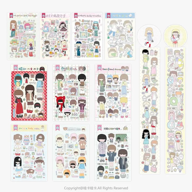 Graffiti Cute Cartoon Girl Stickers