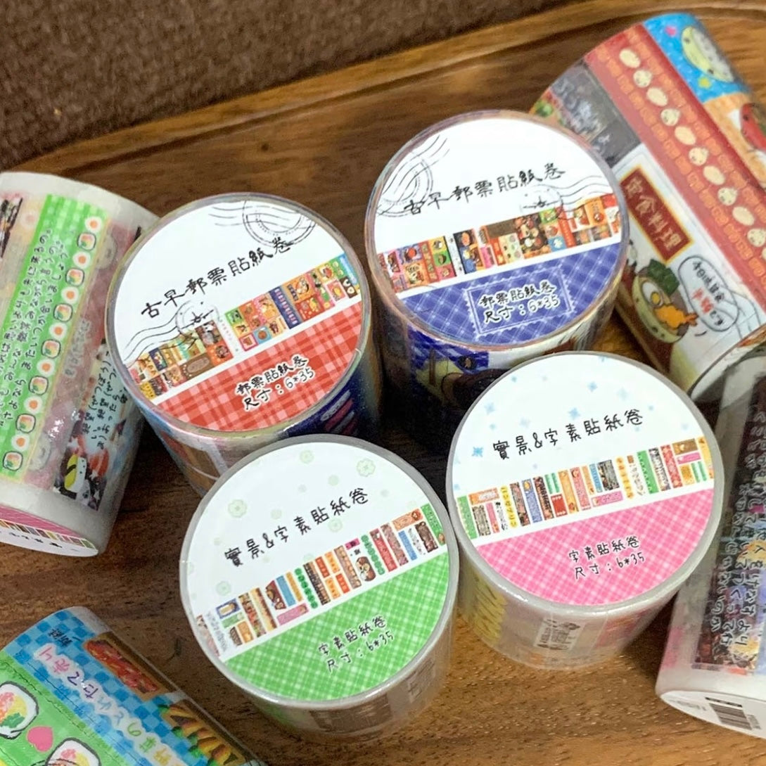 2.1M Retro Food Sticker Roll