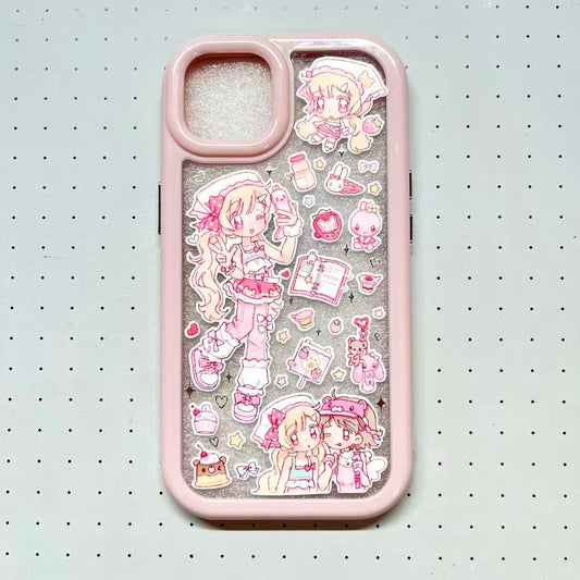 Sweet Heart Strawberry Vibrant Girl Handmade Sticker Phone Case Samsung Case