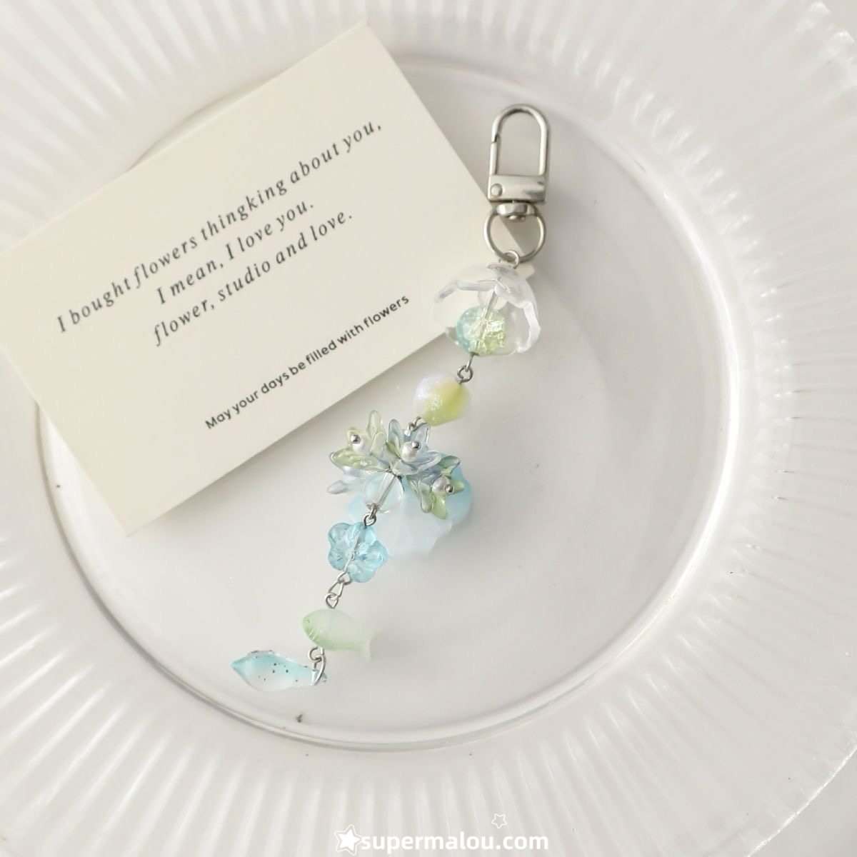 Wind Chime Little Fish Blue Phone Chain Keychain