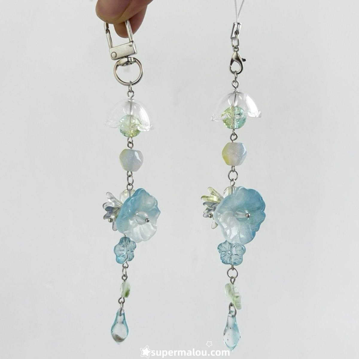 Wind Chime Little Fish Blue Phone Chain Keychain
