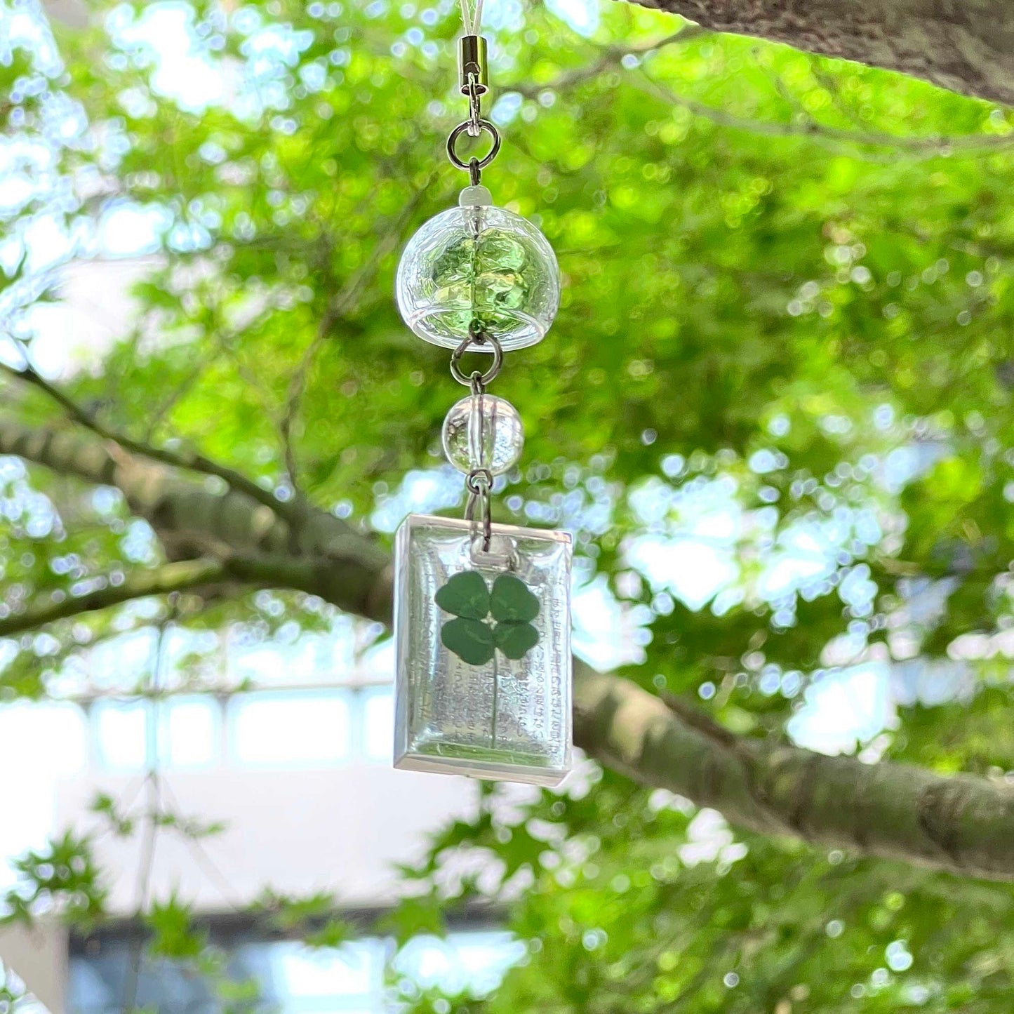 Wind Chimes Clover Letters Phone Chain