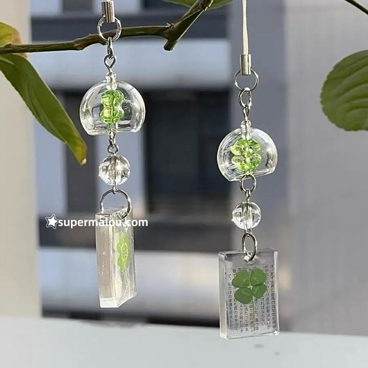 Wind Chimes Clover Letters Phone Chain