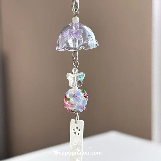 Wisteria Flower Wind Chime Phone Chain