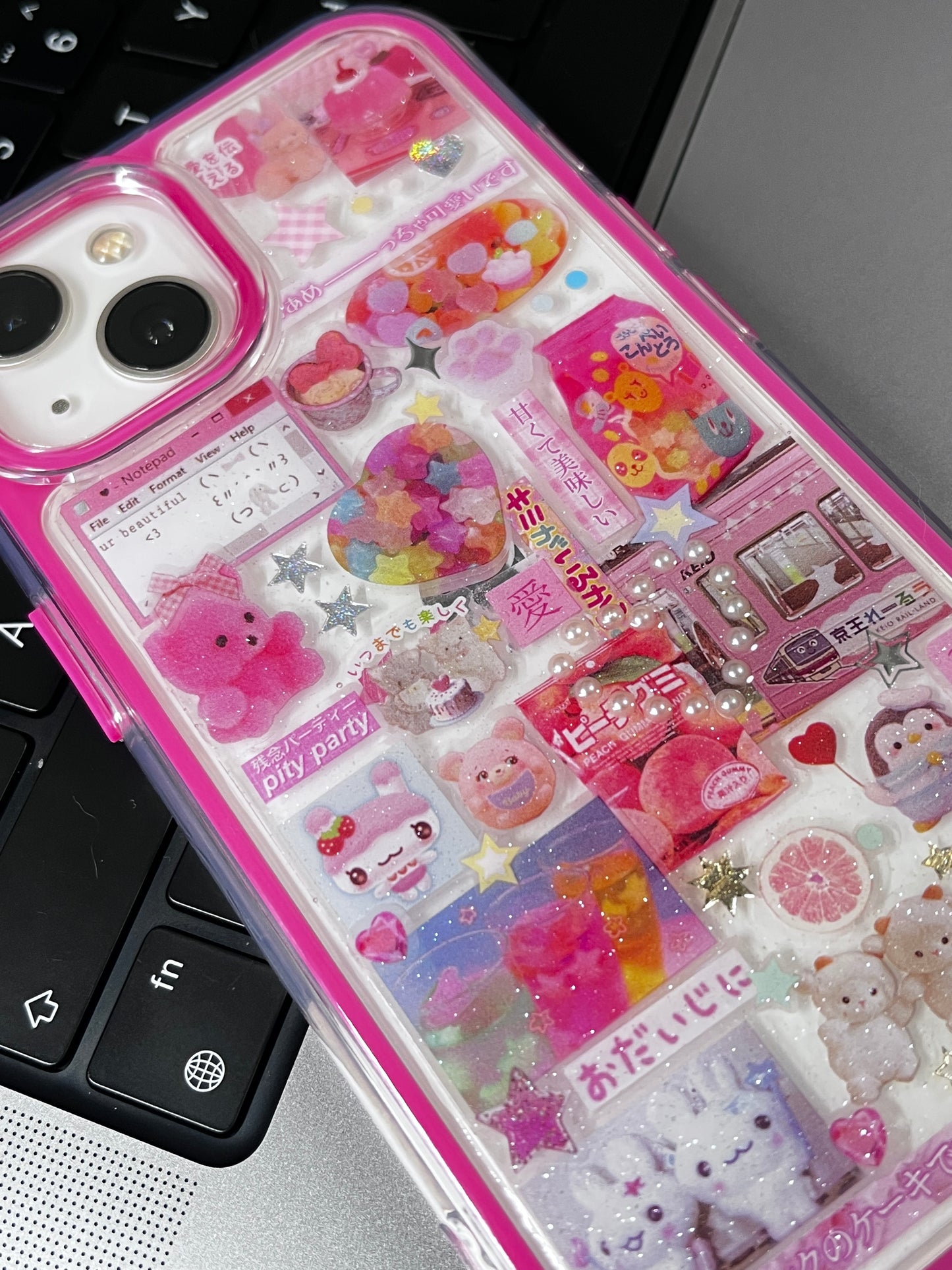 Hot Pink Sugar Bear Dispensing Sticker Phone Case